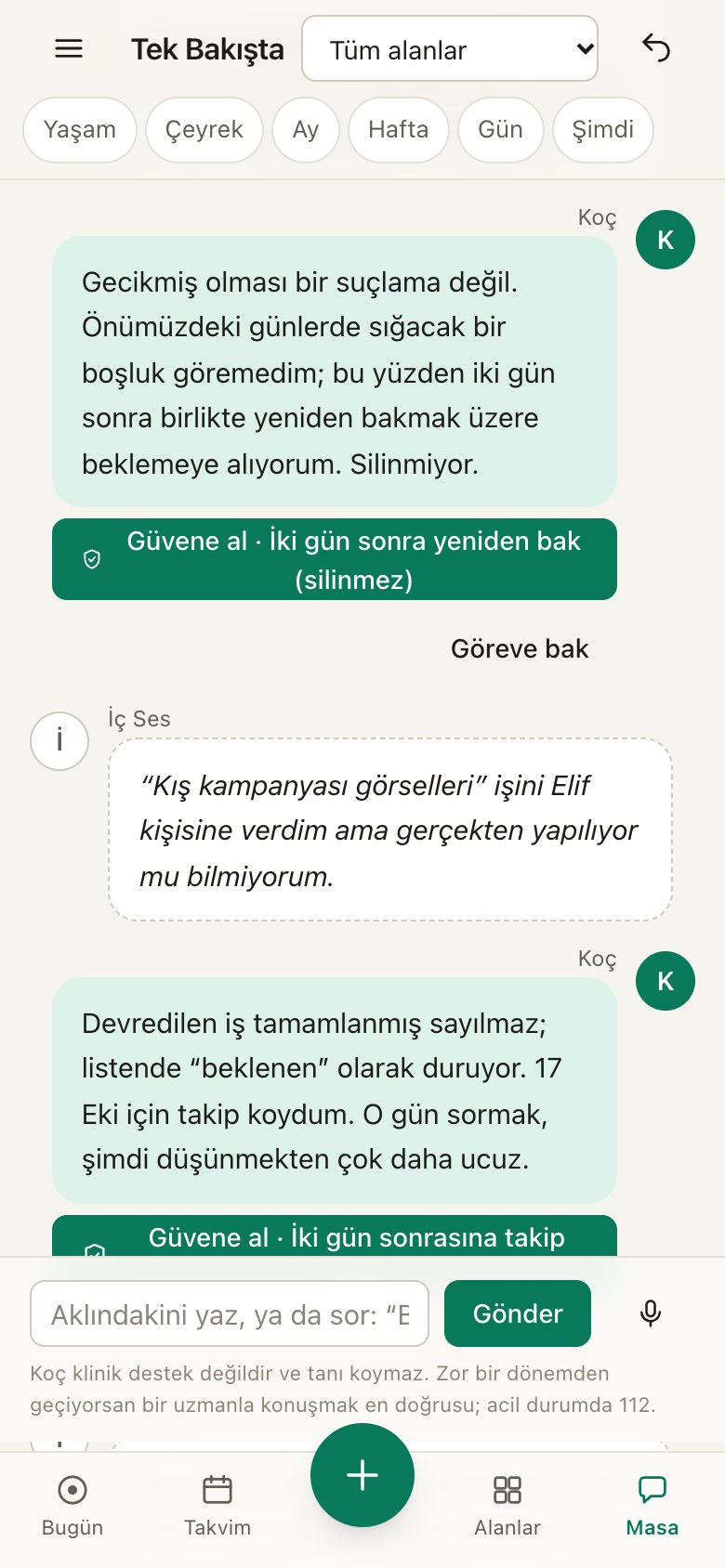 Sakinleştirme Masası